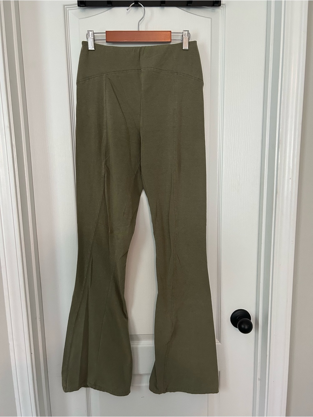 Self Esteem Olive Flare High-Waist Pants